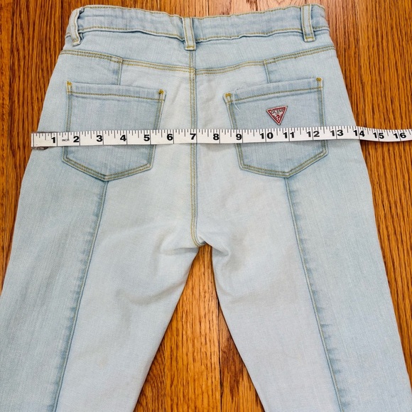 Guess big girls two tone denim blue high low raw hem preppy jeans - Picture 11 of 15